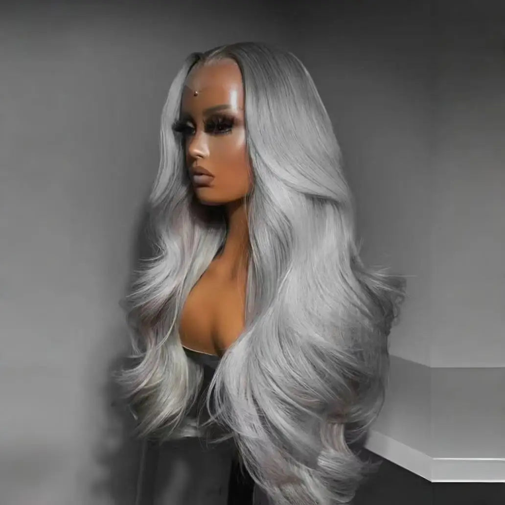 Gery 100% Virgin Brazilian Vietnamese Human Hair Wigs Glueless HD Front Long Straight Cuticle Aligned Small Blonde Highlights