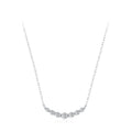 Simple Summer Jewelry Row of Diamond Clavicle Chain 925 Sterling Silver Curve Smile Necklace for Birthday Valentine's Day Gifts