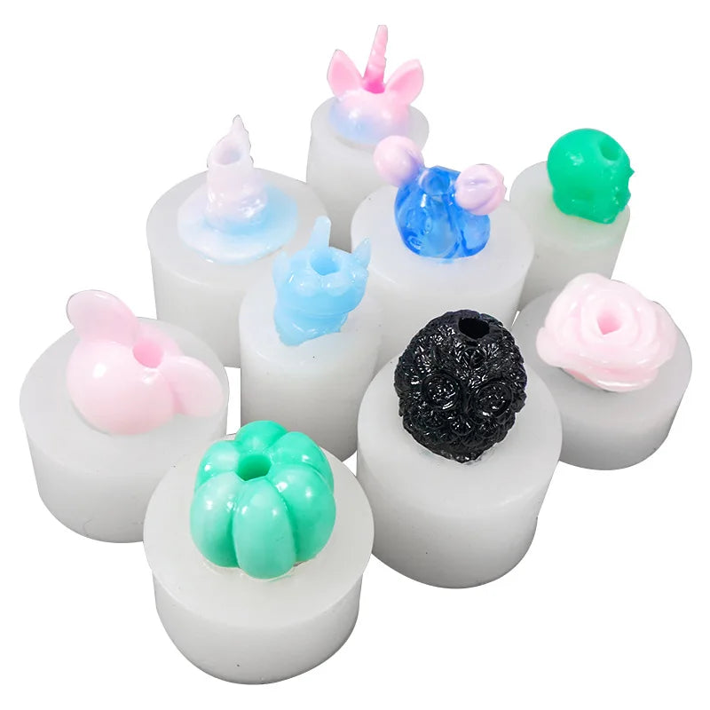 HY Unicorn Straw Topper Silicone Molds Resin DIY Party Cupcake Topper Fondant Cake Decorating Tools
