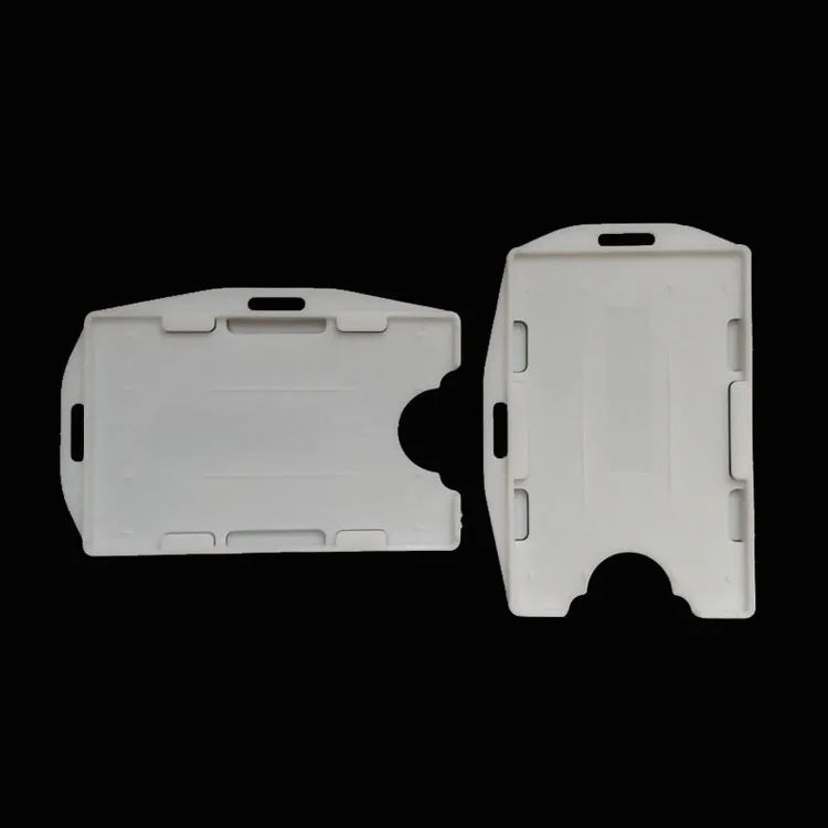 Multi-color PP Frosted Cover Customized Hard Plastic Open Face ID Card Badge Holder Horizontal Dual Use Card Holders
