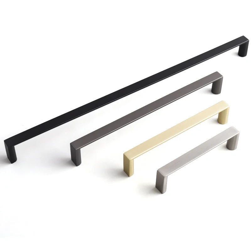Oukali Modern Fashion Furniture Cabinet Handle Wardrobe Kitchen Matt Black Zinc Alloy Drawer 320mm Handles