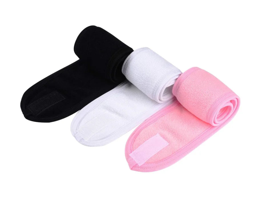 Custom LOGO  SPA Skincare Toweling Headband Spa Make up Wrap Head Terry Cloth Facial Headband