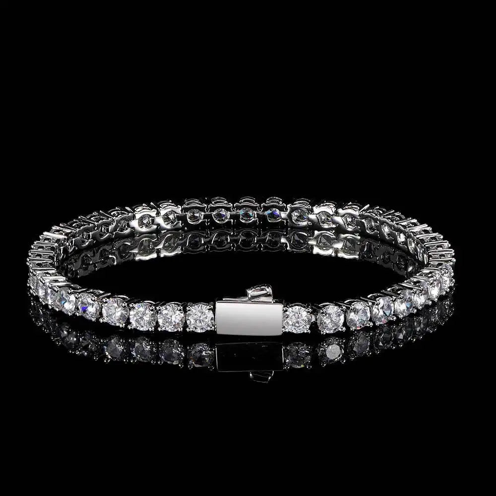 Veromca Jewelry Wholesale Spring Buckle Single Row Tennis Chain Zircon Trendy Brand Hip Hop Men Fashion Bracelets Bangles