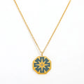 Joolim Jewelry 18K Gold Plated Enamel Hexagon Pendant Necklace Stainless Steel Necklace Tarnish Free Waterproof Jewelry