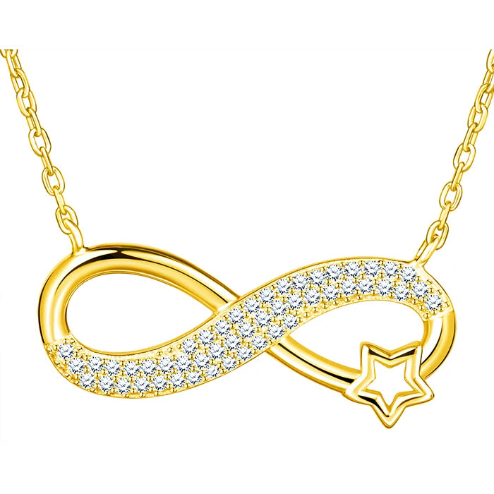 Hot Sale Infinity Star Necklace for Women Trendy Sterling Silver with Zircon for Engagement Wedding or Party