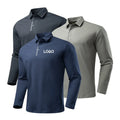 Custom Logo Plain 100% Polyester Quick Drying Breathable Sport Golf Corporate Men Uniforms Long Sleeve Work Polo Shirt