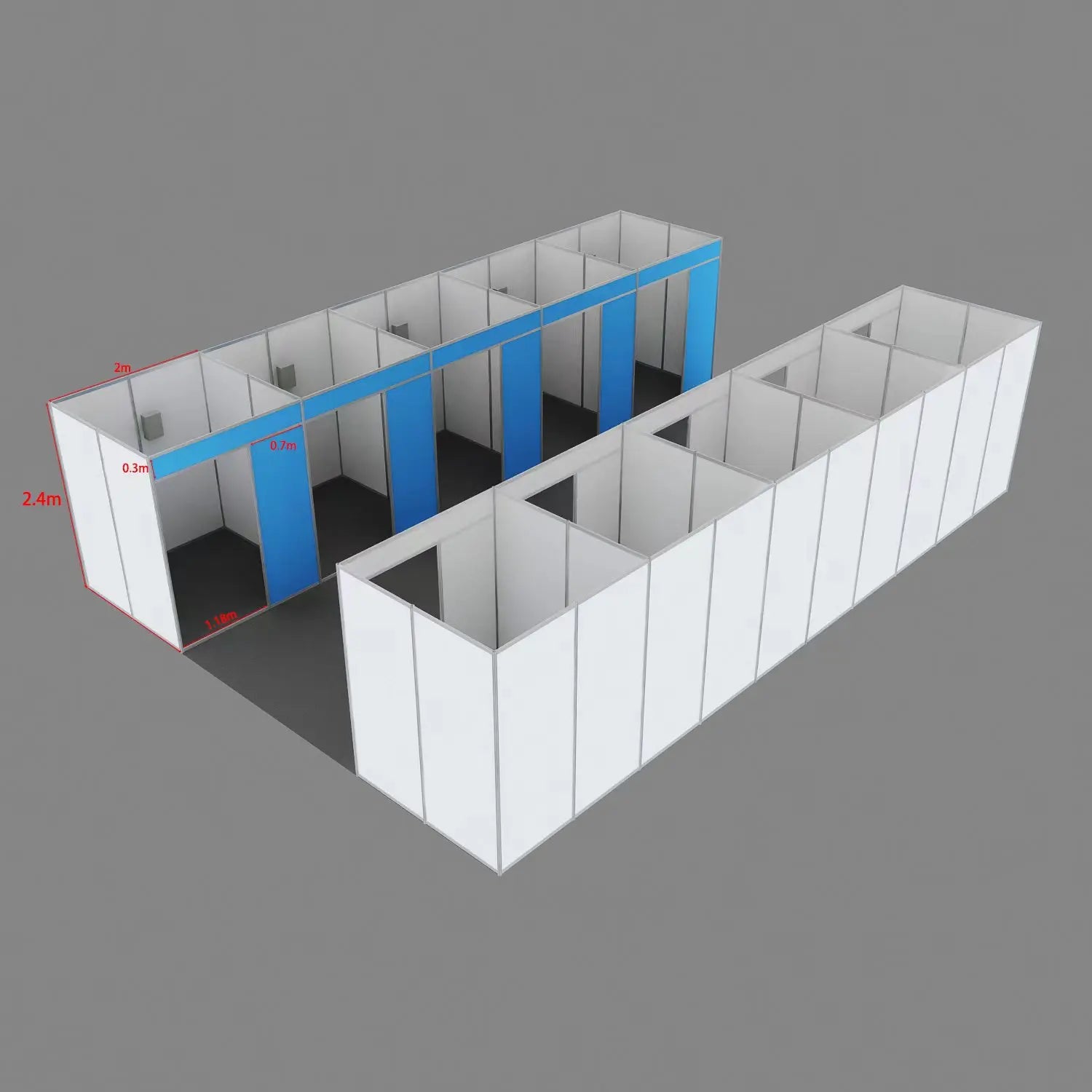 Portable Aluminum Alloy Modular Changing Booth Custom Size Event Partition Wall for Trade Show Conference Rental
