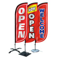 Custom Feather Banner Flags Outdoor Custom Printed with Aluminum Pole Set Kit Double Sided Grand Now Open Beach Feather Flag