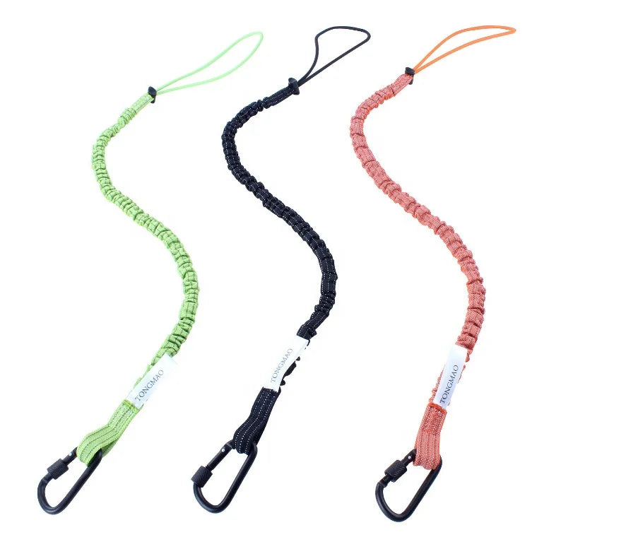 High Quality Customized Tool Lanyard  Retractable Tool Safety Lanyards With Double Carabiner