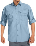 Men's UV Protection Anti-Wrinkle Quick Dry Cool Outdoor Safari Shirt Breathable Casual for Hiking Fishing Camping UPF 50 for
