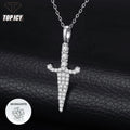 Moissanite 925 Sterling Silver Knife Pendant Iced Out Moissanite Pendant Pass Diamond Tester Silver Necklace  Women Jewelry