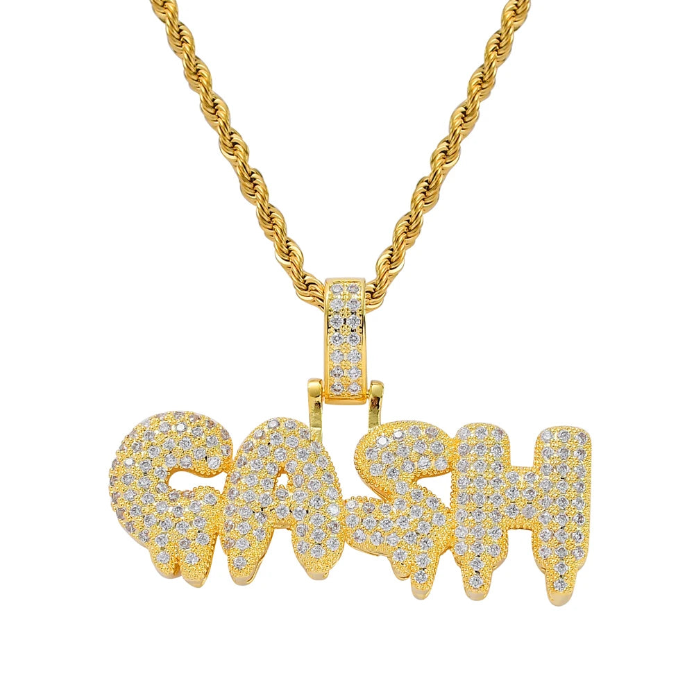 CN189  Men CZ  Pendant Iced Out Cubic Zircon Necklace Hip Hop Gift Jewelry Bling Bling