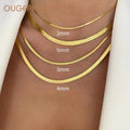 OUGEPHELI Luxury Wholesale Personality Gold Plated Stainless Steel Fine Fashion Jewelry Necklaces Chains for Women Ladies