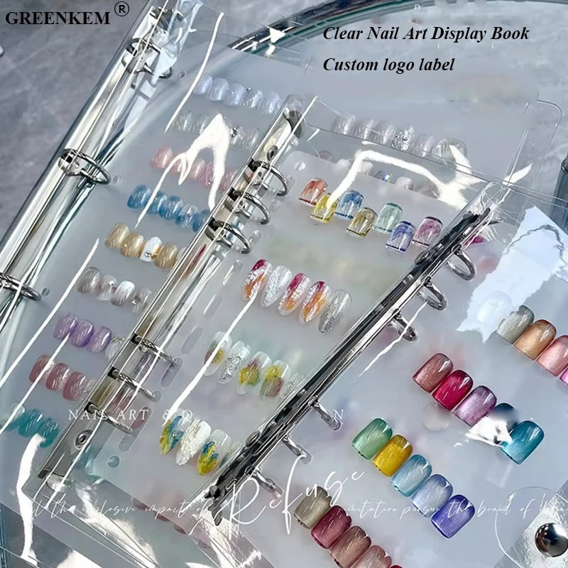 Wholesale Transparent Nail Art Display Book Nail Polish Organizer Album Acrylic Display Multifunction Nail Display Book Tool