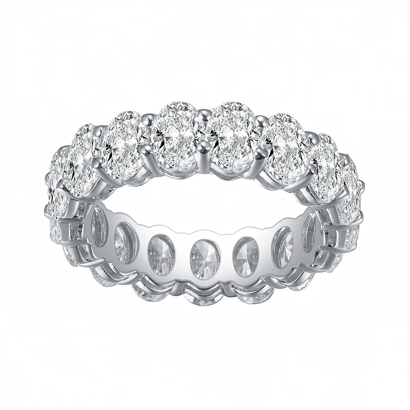 Fashion Jewelry MSR-723 18K White Gold  Lady Gift Oval Cut Lab Grown Diamond Eternity  Ring
