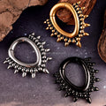 Evorte 316L Stainless Steel 18K Gold Plated 6mm 0G 1G 2G Ear Gauges Plug Tunnel Expander Punk Hip Hop Body Jewelry