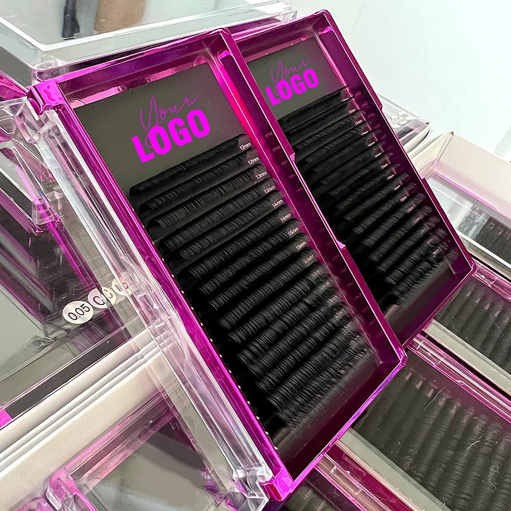 Individual Lash Trays Wholesale Matte Dark Black Volume Silk Eyelash Extensions Cashmere Lash Extension Supplies