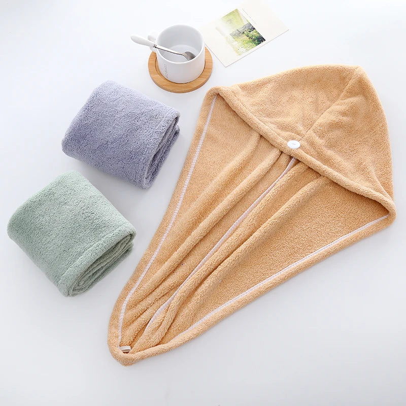 Strong Water Absorbent Quick Dry Microfibre Hair Towel Wrap for Women Turban
