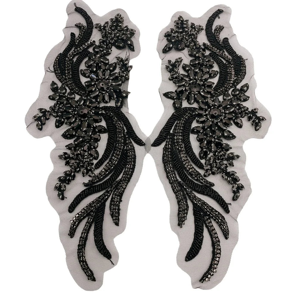 Many Color Rhinestone Applique Sew on Bodice Rhinestone Applique Crystal for Bridal Woman Clothing