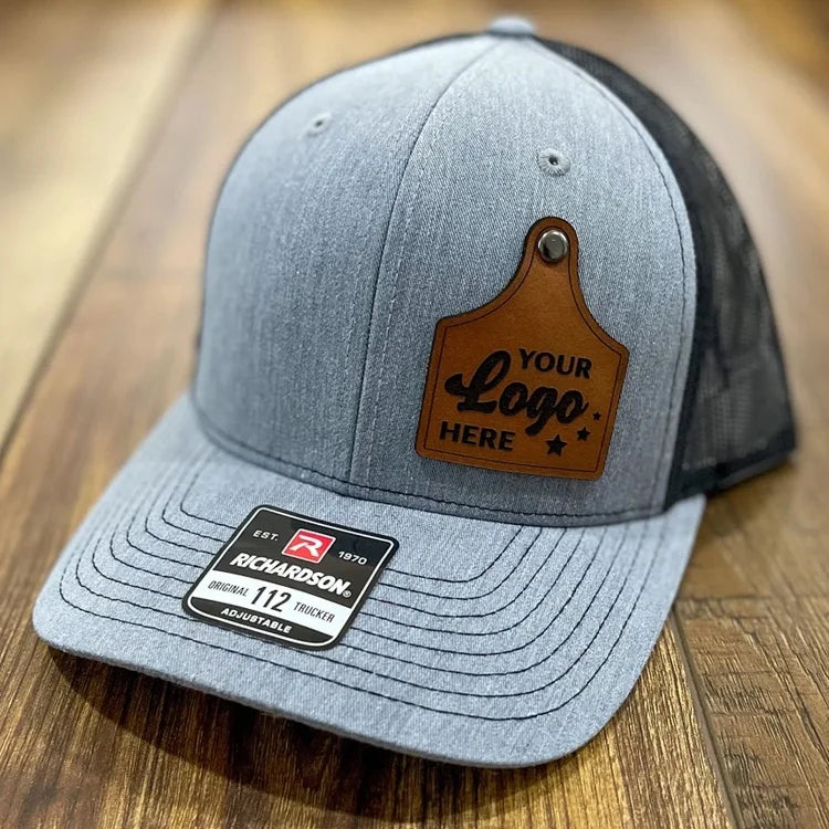 Wholesale Personalized Cattle Tag Heat Press Custom Logo Laserable Leatherette Pu Leather Patches