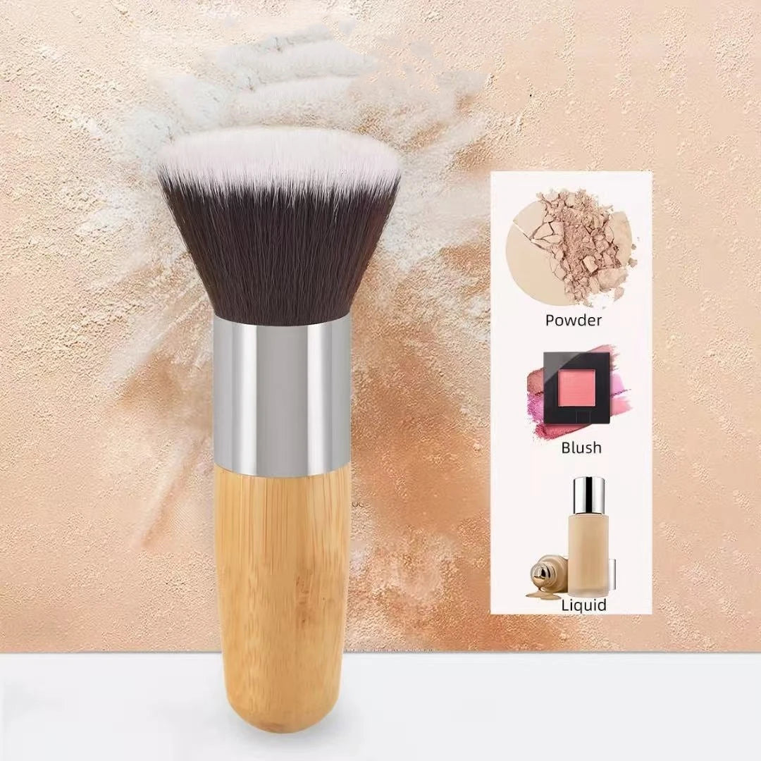 Professional Bamboo Makeup Brush Custom logo Vegan Synthetic Hair for Foundation Blush Powder Women Makeup Nails Beauty Tool