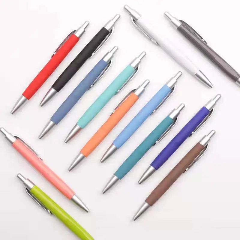 Wholesale Rubber-Coated Click Pens | Custom Logo Plastic Pens 1.0mm Writing Width Erasable Novelty for Office & School Use