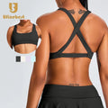 Women's Cross-Back Removable Chest Pad Yoga Vest Fitness Bra Sports Breathable Yoga Clothing Bra