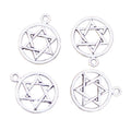 Antique Silver Star of David Shield Pendant 22x18MM Vintage Style Gold Plated Alloy Charm for Jewelry Making