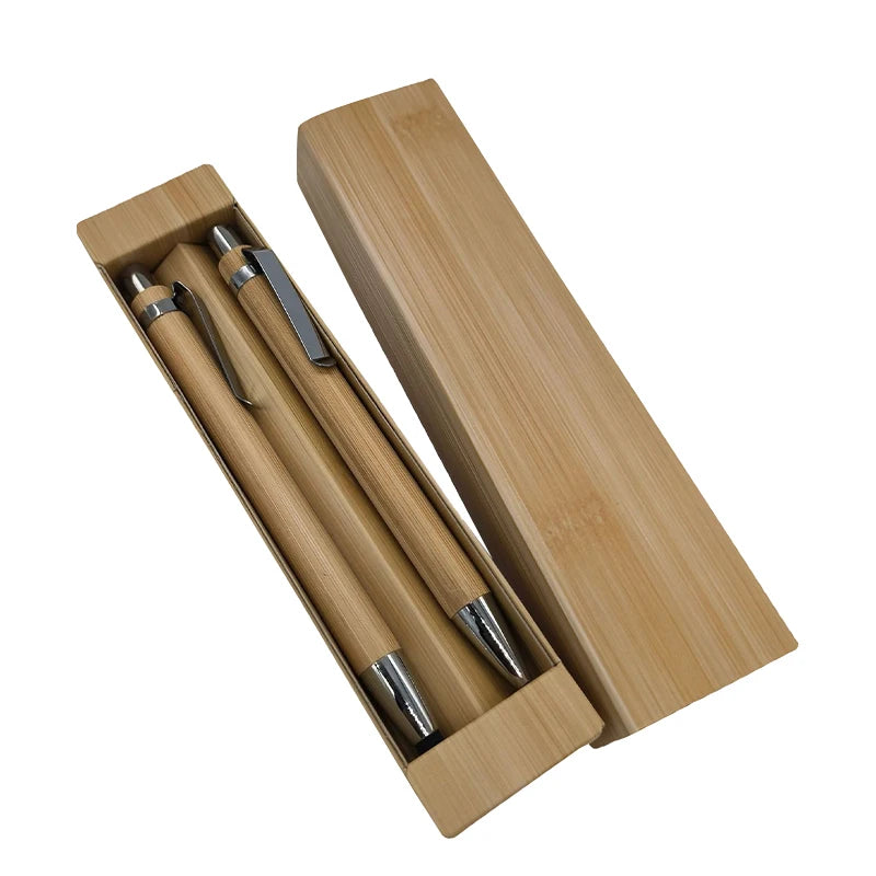 Custom Engraved Logo Bamboo Touch Screen Ballpoint Pen Laser Blank Bamboo Ballpoint Pen Sets