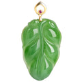 Natural Jadeite Leaf Pendant Fashion Necklace for Girlfriend Wife Daughter Partner Jewelry