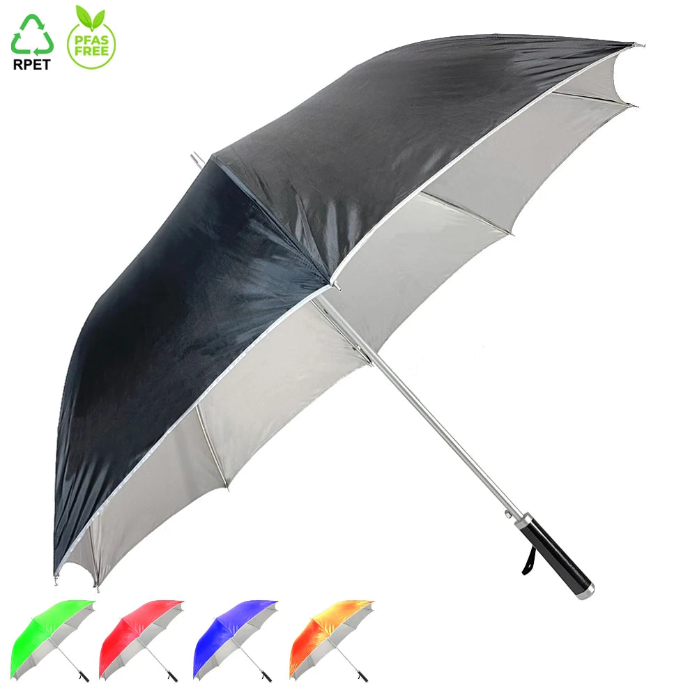 Ovida Luxury Automatic Open Golf Umbrella 8 Ribs Fiberglass Strong Windproof Business Gift Uv Golf Umbrella with logo