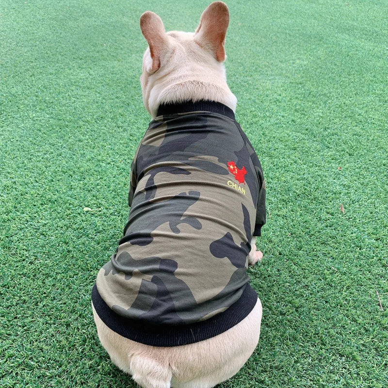 S~4XL Camo Camouflage French Pulldog Cat Pet Dog Pullover Clothes