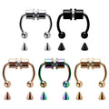 Magnetic Septum Nose Ring Horseshoe Stainless Steel Reusable Nose Ring Non-Piercing Magnetic Fake Nose Piercings