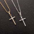 Europe and America Hot Selling Personality Geometric Punk Hip Hop Lovers Necklace Square-shaped Zircon Cross Necklace