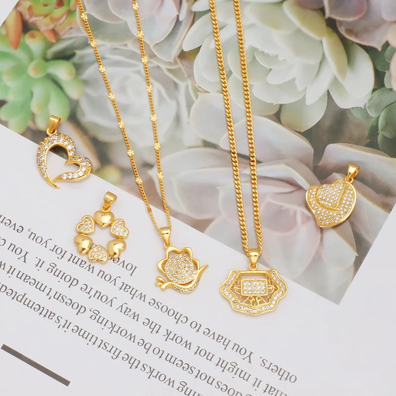 JXX JDZ-24 Custom Size/Shape Wholesale Diamond Round Pendant Chain Charms Jewelry