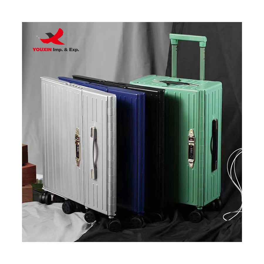 Gift custom New Arrival PC Lightweight Foldable Trolley Luggage Waterproof Trolley  Foldable Travel Suitcase