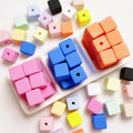 Acrylic 16mm Rubber Matte Large Hole Square Beads Diy Mobile Phone Chain Keychain