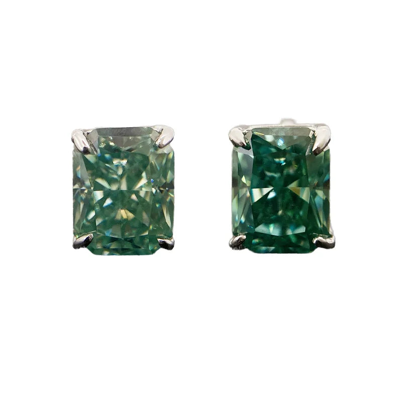 Aimgal Fine Jewelry 18K Gold Plated S925 Sterling Silver D-VVS1-3EX Moissanite Designer Stud Earrings Four Claw Redian Shape