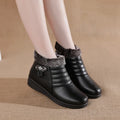 Winter Simple Fashion Design Pure Color Cotton Shoes for Women Boot Snow Keep Warm Cheap PU Winter Boot Shoes