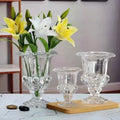 European Transparent Roman Wind Lamp Vase Lace Crystal Glass Vase Living Room Dining Room Flower Arrangement Flower Glass Orname