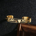 2020 Custom Hollow Out Name Cuff Bangles Bracelets Stainless Steel Bangle for Women Personalize Jewelry Factory MegaBDM