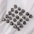 Stainless Steel Tree of Life Shape Retro Mixed Hollow Bead Charms Engraved Original Slider Spacer Bead Pendant Jewelry Accessory