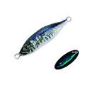 Japanese Style 3D Printed UV Luminous Iron Plate 60g River Fishing Rod Bionic Bass Jigging Lure Little Jack Made Metal