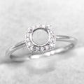 Sterling Silver 5mm/6mm/7mm/8mm/9mm/10mm Semi Mount Ring Frame Empty Blank Setting S925 Base Without Center Stone for Inlay DIY