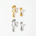 Fenny 18K Gold-plated Wholesale Dissymmetry Irregular Geometric Fluid Dangle Stud Stainless Steel Earrings for Women