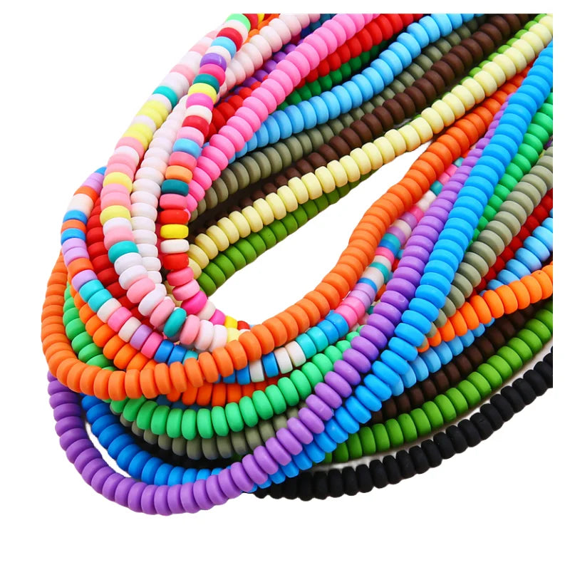Newly 7mm Multi-color Abacus Shaped Polymer Clay Beads DIY Earrings Mobile Phone Chains Necklaces Loose Beads in 2024