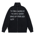 2024 Custom Logo Casual Letter Knit Turtleneck Jacquard Knitwear Cardigan Sweater Men