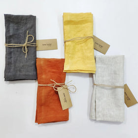 QDTEX Hot Sale 18x18 Inch StoneWashed 100% French Linen Cocktail Napkins Linen Table Napkins Linen Napkins