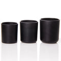Factory Wholesale Matte Candle Container Candle Glass Jars With Black Silver Lid