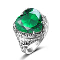 Unique Vintage Style Cocktail Party Accessories Exquisite Filigree Heart Gemstone 925 Sterling Silver Ring Jewelry Women